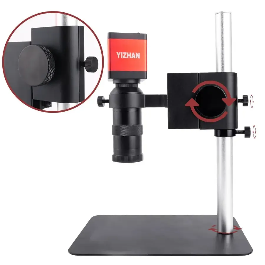 13MP HDMI VGA Industrial Microscope Camera C Mount Lens Ring Light Lamp