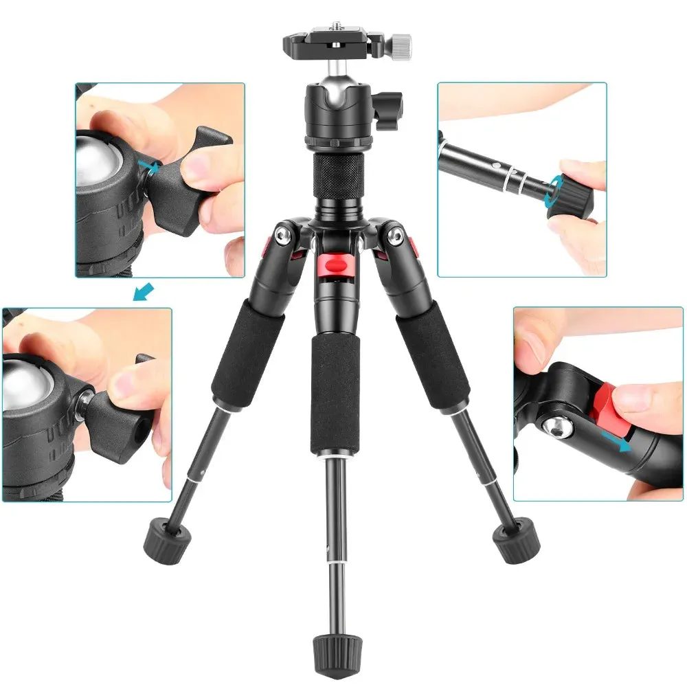 360 Ball Head Mini Tripod for Camera 20/50cm Aluminum Alloy with 1/4 Arca Type Quick Plate