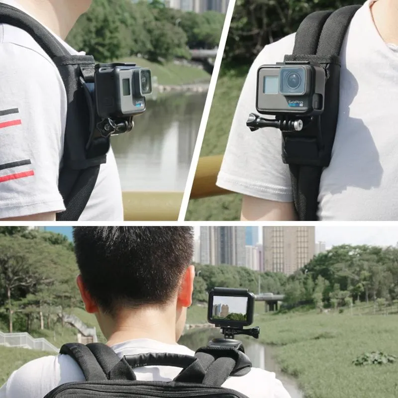 360 Degree Rotating Quick Release Backpack Strap Mount for Gopro Hero12