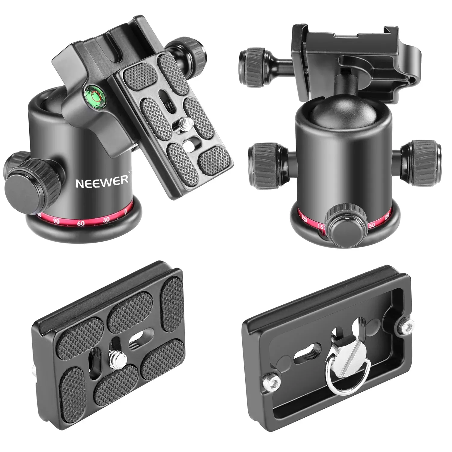 360 Panoramic All Metal Tripod Ball Head with Arca Type Quick Release Plate 1/4 Screw 3/8 Thread Mount