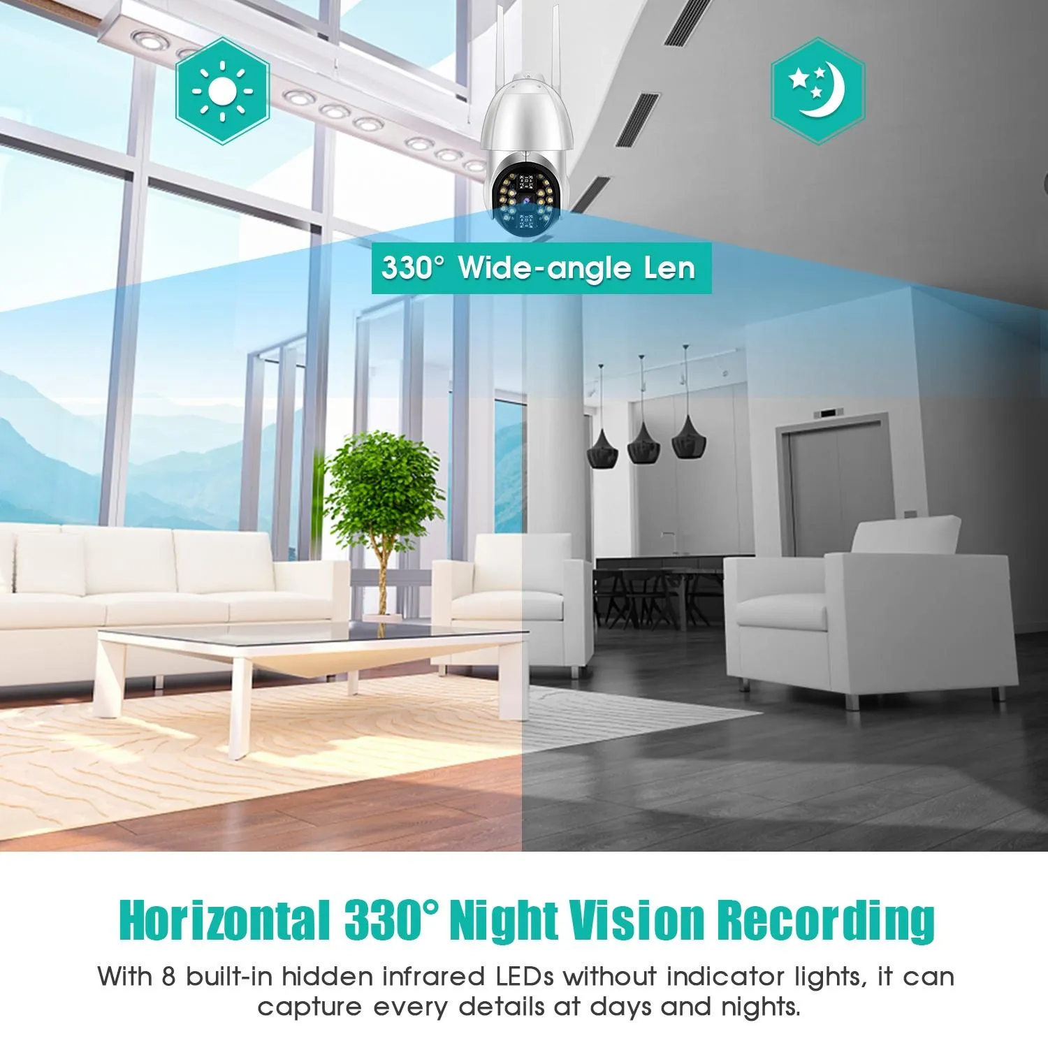 360° Rotating Wifi Camera | Full Color | Two-Way Voice | Motion Detection | 64GB TF Card