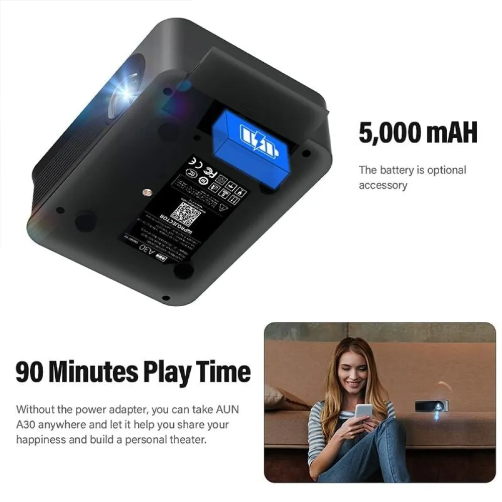 480P 3000 Lumens Portable Home Theater LED HD Digital Projector
