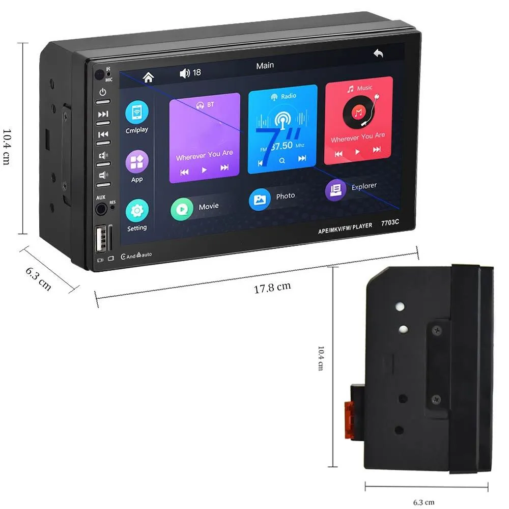 7 Inch Car Double Butt Mp5 Bluetooth Player - Universal Fit
