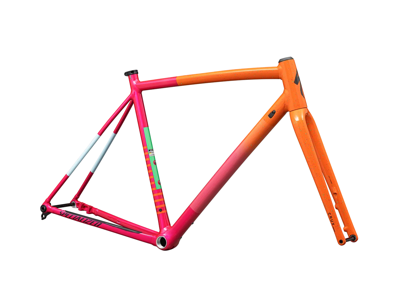 Crux DSW Frameset Gloss Amber Glow / Vivid Pink / Metallic Midnight Shadow / Speckle