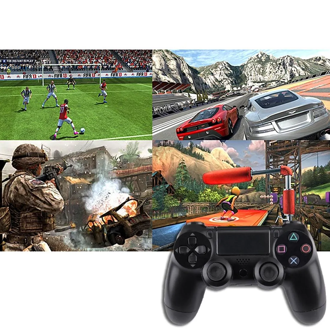 For Ps4 Computer Tablet Notebook Laptop Pc Wired Usb Game Controller Gamepad - 1.2m Black