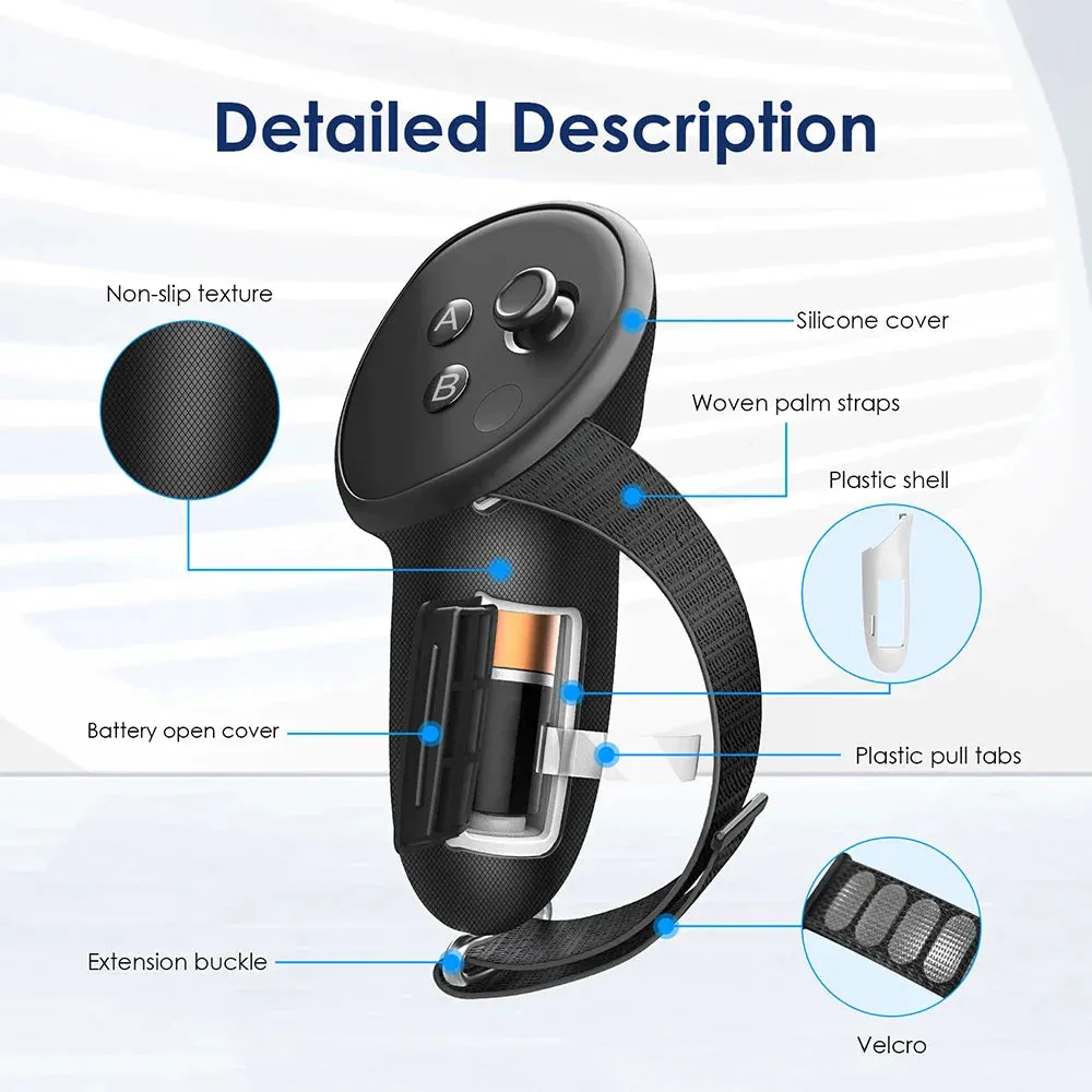 For Quest 3 Anti-collision Silicone Handle Protective Cover with Battery Opening Steering Knuckle