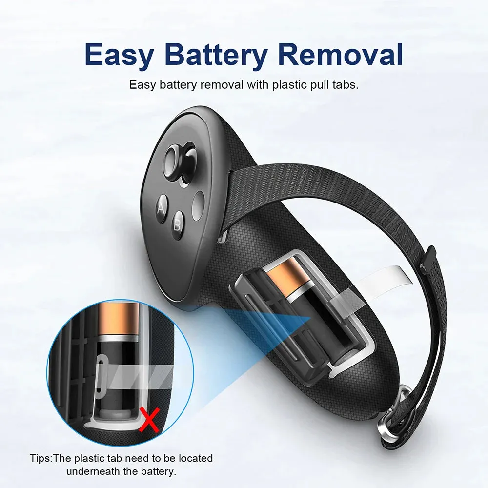 For Quest 3 Anti-collision Silicone Handle Protective Cover with Battery Opening Steering Knuckle