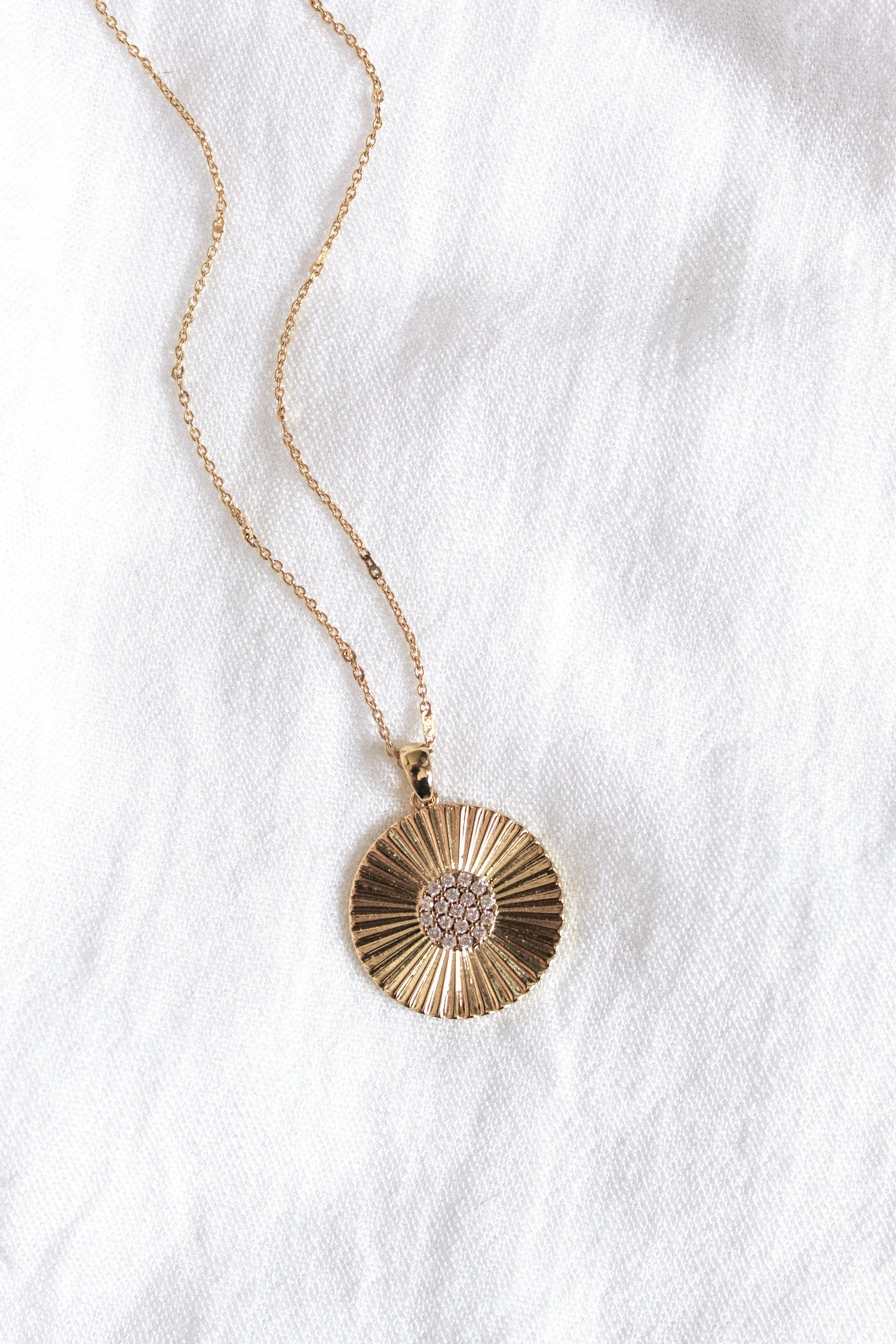 Kinsey Designs Jupe Line Coin With CZ Cluster Center Necklace