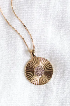 Kinsey Designs Jupe Line Coin With CZ Cluster Center Necklace