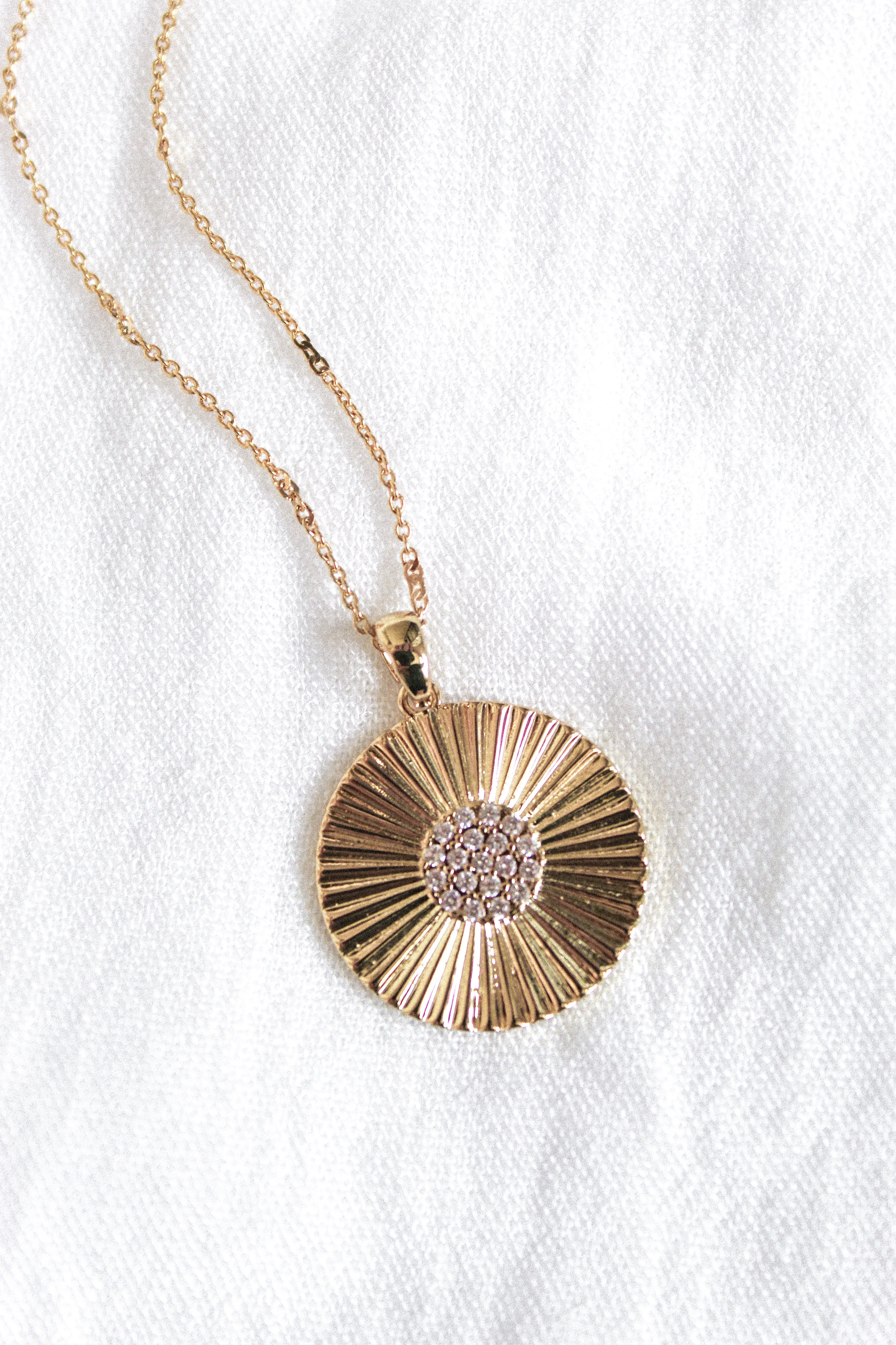 Kinsey Designs Jupe Line Coin With CZ Cluster Center Necklace