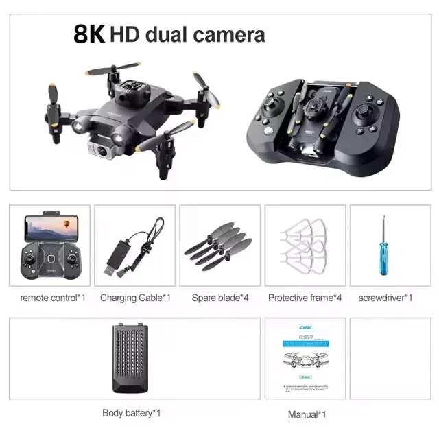 Mini Drone with Camera | HD 4K RC Drone | Five-Sided Obstacle Avoidance Helicopter Drone Toy