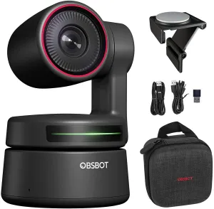 OBSBOT 4K Webcam Ultra HD Auto-Frame Gesture Control Webcam with 4X Zoom