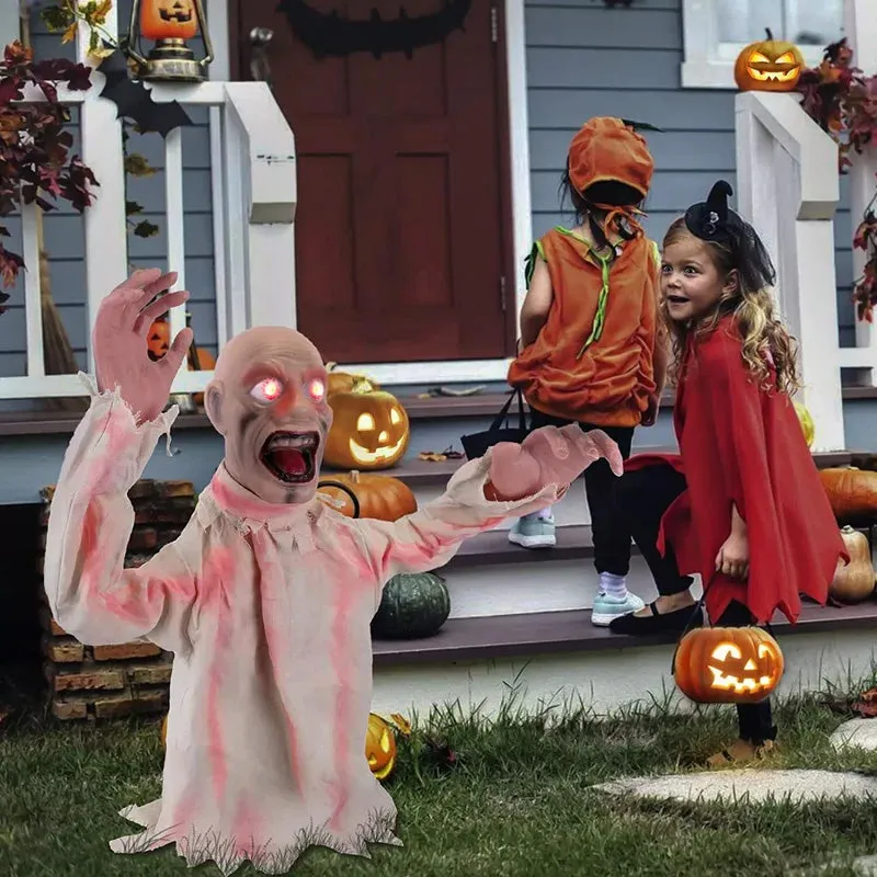 Sound & Touch-Activated Halloween Scary Swinging Ghost Prop Set