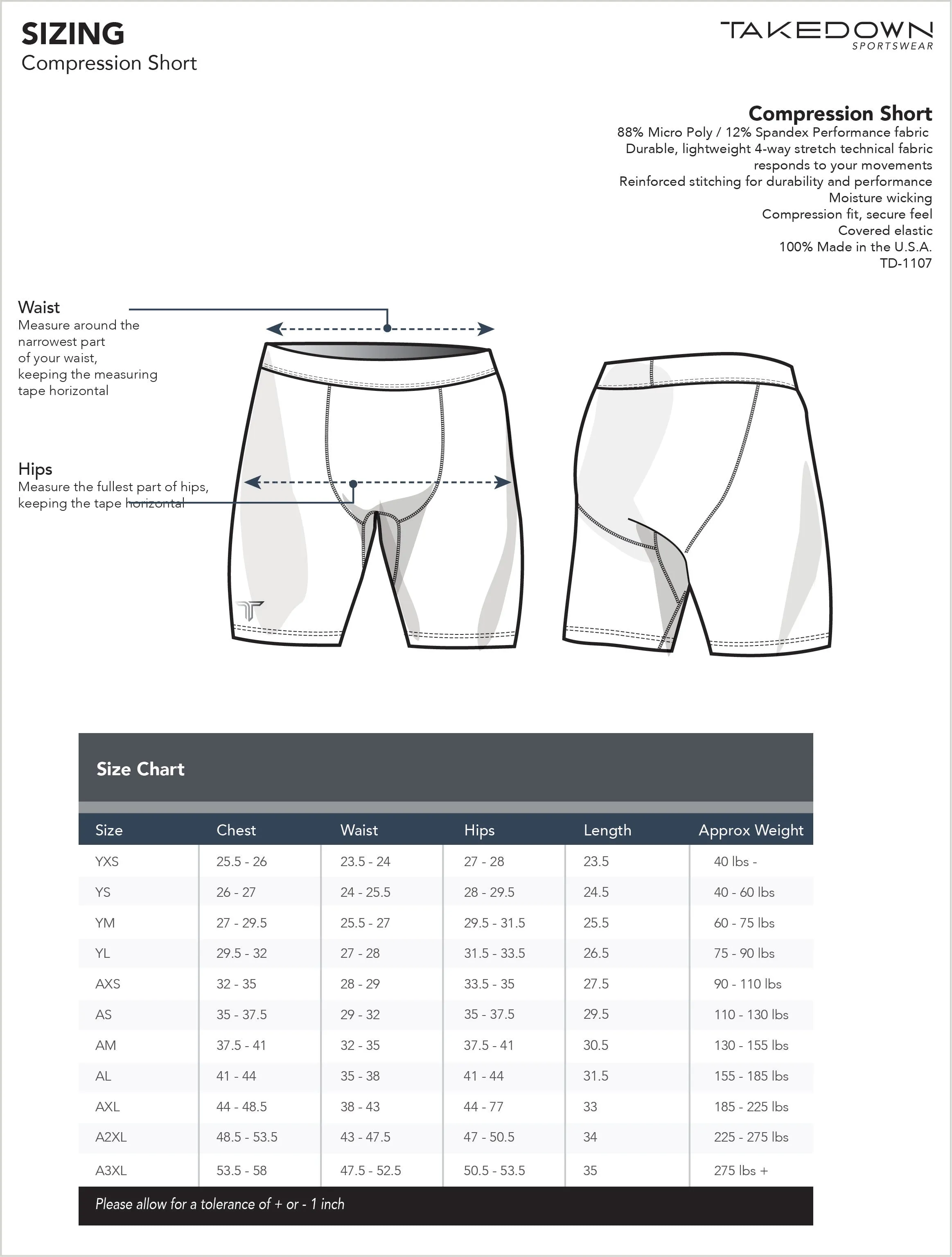 TD-CS-001 360 Custom Compression Shorts