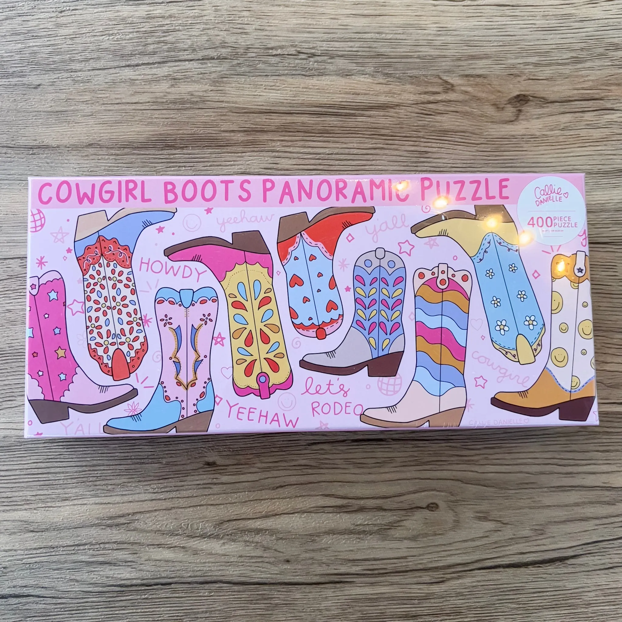 Western Cowgirl Boots - 400 Piece Panoramic Jigsaw Puzzle